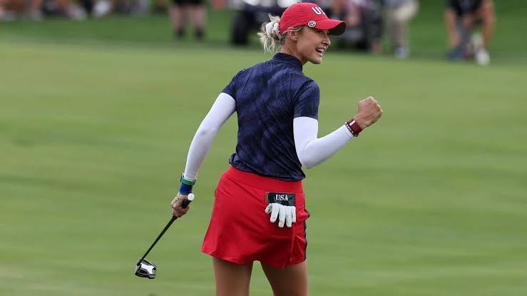 Nelly Korda dances to Whitney Houston’s “I wanna dance with somebody” after Solheim Cup win